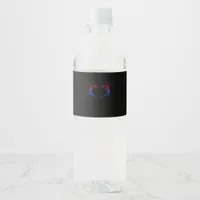 Skeleton Heart Bisexual Lgbt-Q Pride Skull Hand Water Bottle Label