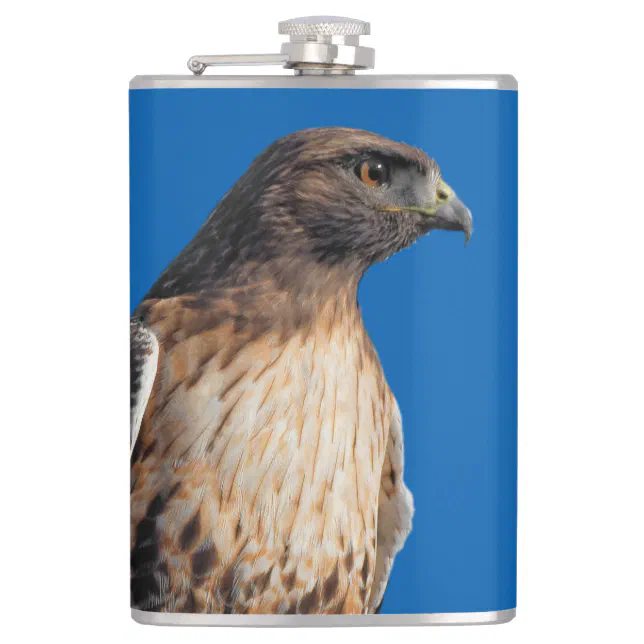 Magnificent Red-Tailed Hawk in the Sun Hip Flask