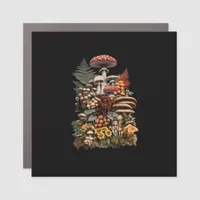 Cottagecore  Goblincore Mushroom Foraging Car Magnet