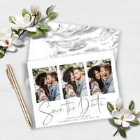 BUDGET Silver Marble Save the Date Announcement