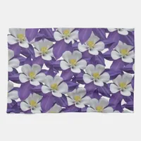 Columbine Flower Pattern Towel