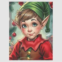 Whimsical Cartoon Elf | Christmas Tissue Paper