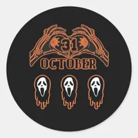 Skeleton Hands For Classic Halloween Classic Round Sticker