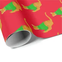 Christmas Pattern Ginger Cat in Green Xmas Jumper Wrapping Paper