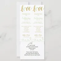 Photo Booth Cards | Love Script -Pale Green & Gold