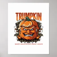 Halloween Trumpkin Make Halloween Great Again Tren Poster