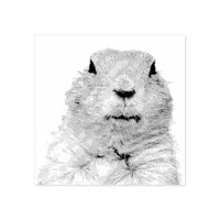 Funny Ground Hog Woodchuck Rubber Stamp