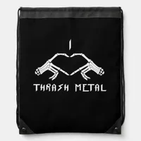 Thrash Skeleton Hands Heart Classic Drawstring Bag