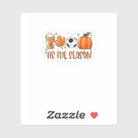 Tis The Season Leaf Latte Autumn Football Sticker