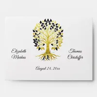 Golden Tree of Life Timeless Sophisticated Elegant Envelope