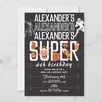 Super Football Game Sports Birthday Party Invitation