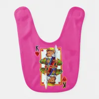 Teddy Bear King of Hearts Baby Bib