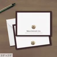 Elegant Professional Gold Logo Note Card