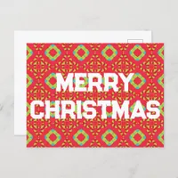 Geometric Christmas Pattern - Holiday Postcard