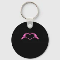 Skeleton Hands Heart Sign Retro Halloween Keychain