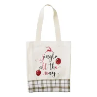 jingle all the way zazzle HEART tote bag