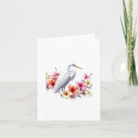 Tropical Bird Coastal Egret Blank Note Card