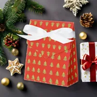 Gold Tree Red Christmas Favor Box for Treats