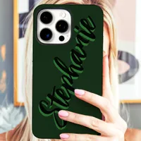 Modern Green Minimalist Script Name iPhone 16 Pro Max Case