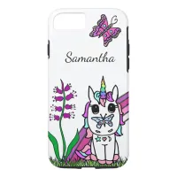 Unicorn, Rainbow, Butterfly and Flower Whimsical iPhone 8/7 Case