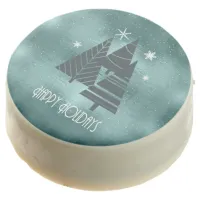 Christmas Trees Happy Holidays Teal ID863 Chocolate Covered Oreo