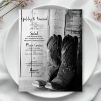 Rustic Cowboy Boots Country Western Wedding Menu