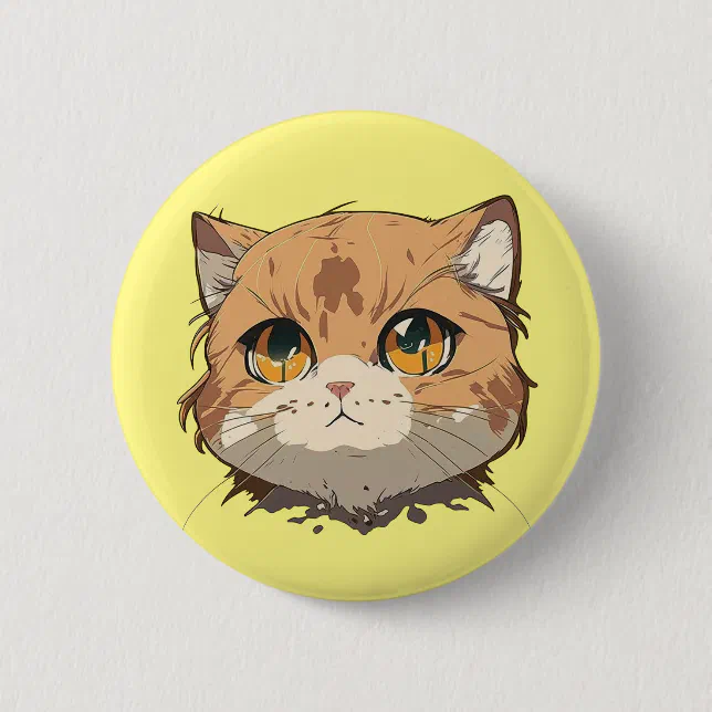 Anime Cat Face Button