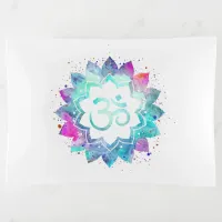 *~* Watercolor Om Blue Turquoise Magenta on White Trinket Tray