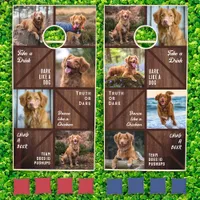 Funny Pet Dog Photo Collage Customized Rustic  Cornhole Set