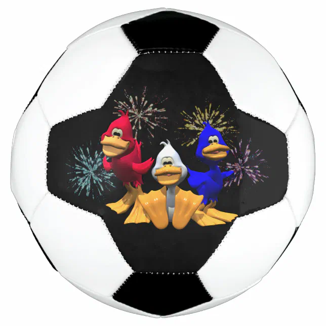 Cute 4th of July Red, White and Blue Ducks Soccer Ball