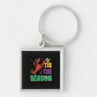 Funny Tis The Season Mardi Gras Crawfish Keychain