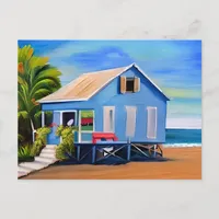 Blue Beach Home and Ocean | Keeping in Touch Postcard