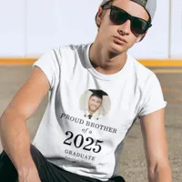 Bold Text Photo Proud Brother of 2025 Graduate T-Shirt