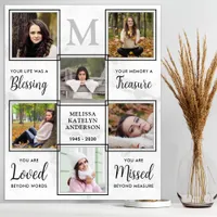  Elegant Funeral Personalized 6 Photo Memorial Poster