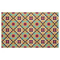 Colorful Modern Moroccan Mosaic Geometric Pattern Fabric