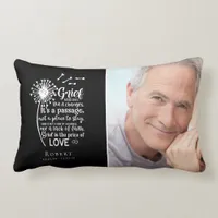 Black Photo Grief Saying Memorial Lumbar Pillow