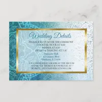 Blue Mandala  Wedding Details Card