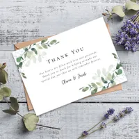 Simple Eucalyptus Wedding  Thank You Card