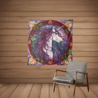 Unicorn Christmas Tapestry