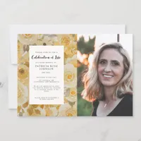 Floral Funeral Celebration of Life Photo Invitation