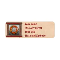 Southwest Chile Wreath Rustic Holiday Address Label