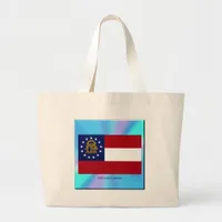 Georgia State Flag Large Tote Bag
