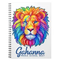 Gahanna Rainbow Lion Head Faux Glitter Spiral Notebook