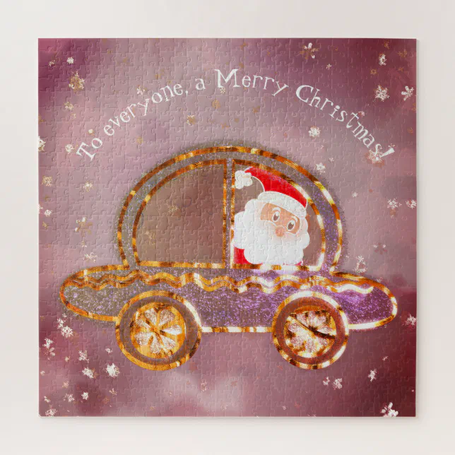 Santa in his car at Christmas Jigsaw Puzzle