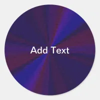 Circular Gradient Patchwork Blue to Purple Classic Round Sticker