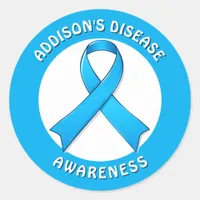 Addison's Disease Awareness Ribbon Classic Round Sticker