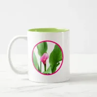 Pretty Pink Calla Lily Two-Tone Coffee Mug