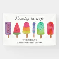 Ready To Pop Colorful Popsicle Baby Shower Banner