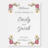 Elegant Wildflowers Garden Wedding Welcome Sign