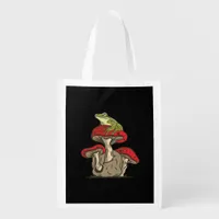 Frog  Mushroom Cottagecore Classic Grocery Bag